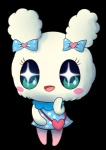 big_eyes blush bow_(feature) bow_accessory clothing dress ear_bow female green_eyes heart_symbol legwear looking_at_viewer open_mouth ribbons simple_background solo toony tamacorn tamagotchi lovelitchi alpha_channel