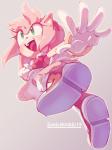 5_fingers anthro boots clothing eyelashes female fingers footwear foreshortening gloves green_eyes handwear long_eyelashes looking_up open_mouth open_smile outstretched_arm shoe_soles shoes simple_background smile solo sonicaimblu19 sega sonic_the_hedgehog_(series) amy_rose eulipotyphlan hedgehog mammal 2019 artist_name hi_res signature