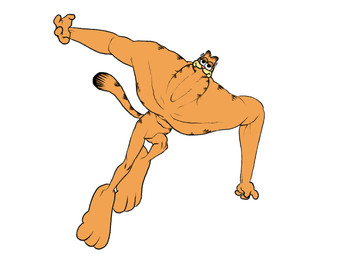 3_toes 4_fingers action_pose anthro attack big_feet black_stripes broad_shoulders collarbone cursed_image featureless_crotch feet fingers front_view fur hindpaw humanoid_hands leaning leaning_forward lidded_eyes looking_at_viewer male markings muscular muscular_male nightmare_fuel orange_body orange_fur paws pecs pink_nose pose small_head solo striped_body striped_fur striped_markings striped_tail stripes tail tail_markings toes toony_eyes what_has_science_done dreamscreep garfield_(series) garfield_the_cat domestic_cat felid feline felis mammal tabby_cat adobe_photoshop_(artwork) digital_media_(artwork) flat_colors hi_res procreate_(artwork)