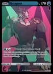 anthro anthrofied bottomwear card card_game card_template clothing electronics english_text gaming generation_8_pokemon hi_res male microphone muscular muscular_anthro muscular_male navel nintendo nipples obstagoon pecs pokemon pokemon_(species) pokemon_card shorts solo text tongue tongue_out trading_card trading_card_template zipperhyena