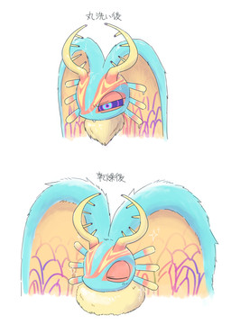 ambiguous_gender annoyed anthro antlers biped chest_tuft dripping dripping_wet fur head_wings horn huge_wings mouthless multicolored_eyes narrowed_eyes neck_tuft pink_eyes pupils purple_sclera solo sparkles tan_body tan_fur teal_body teal_eyes teal_fur text three-quarter_view tuft unusual_wing_placement wet wings amateru_kai kirby_(series) nintendo fecto_elfilis alien chinchilla chinchillid mammal rodent starling_(kirby) 2022 bust_portrait digital_drawing_(artwork) digital_media_(artwork) hi_res japanese_text portrait sequence translation_request