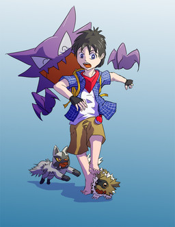 barefoot feet feral floating_hands group male running dakkawoof nintendo pokemon pokemon_trainer generation_1_pokemon generation_3_pokemon haunter human mammal pokemon_(species) poochyena zigzagoon 2016