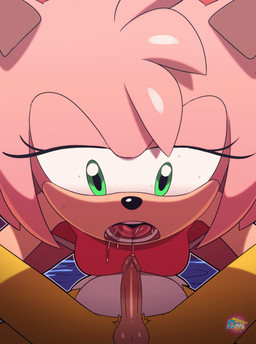 anthro anthro_on_anthro anthro_penetrated anthro_penetrating anthro_penetrating_anthro balls breasts butt duo erection fellatio female female_penetrated fur genitals green_eyes humanoid_genitalia humanoid_penis male male/female male_penetrating male_penetrating_female oral oral_penetration penetration penile penis pink_body pink_fur sex small_penis yellow_body yellow_fur d-art sega sonic_the_hedgehog_(series) amy_rose miles_prower canid canine eulipotyphlan fox hedgehog mammal animated hi_res