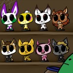 ambiguous_gender container female funko group jar male shelf lostwisdom funko_pop! nicolette_(lubentina_infernis) canid canine canis deer equid equine fox horse lizard mammal reptile scalie wolf 1:1