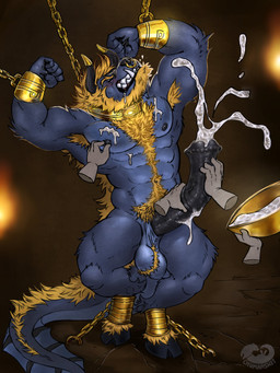 abs animal_genitalia animal_penis ankles_tied anthro armpit_hair ball_tuft balls bared_teeth bdsm black_horn black_penis blue_balls blush bodily_fluids body_hair bondage bound chest_hair cum cum_on_penis cumshot disembodied_hand drooling ejaculation equine_genitalia equine_penis eyes_closed front_view fur genital_fluids genitals group handjob hands_tied happy_trail horn male male_anthro muscular muscular_anthro muscular_male nipple_fetish nipple_pinch nipple_play nude pecs penile penis pinch pubes saggy_balls saliva sex solo_focus standing tuft white_body white_fur chumbasket mythology canid canine dragon hybrid mammal mythological_creature mythological_scalie scalie 3:4 absurd_res hi_res