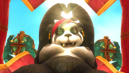 anthro breasts female hair nipples nude solo sun nordvarg1 blizzard_entertainment warcraft bear mammal pandaren 16:9 3d_(artwork) digital_media_(artwork) widescreen