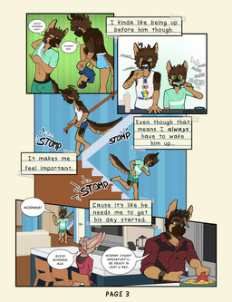 abs adolescent ahoge anthro athletic athletic_male big_ears biped blue_eyes boxer_briefs briefs brush bulge clothed clothed_anthro clothed_male clothing dialogue dipstick_snout dressing dressing_self fluffy fluffy_tail fully_clothed fully_clothed_anthro fully_clothed_male green_eyes group hair kitchen male male_anthro mature_anthro mature_male muscular muscular_anthro muscular_male muscular_young page_number partially_clothed pawpads print_clothing print_shirt print_t-shirt print_topwear shirt sound_effects speech_bubble t-shirt tail tank_top text tongue tongue_out toothbrush topwear underwear young young_anthro young_male frostedchase amber_(frostedchase) chase_(frostedchase) max_(frostedchase) richard_(frostedchase) canid canine canis domestic_dog fennec_fox fox german_shepherd herding_dog mammal pastoral_dog true_fox comic english_text hi_res adopted_(lore) adoptive_brother_(lore) adoptive_sibling_(lore) brother_(lore) brothers_(lore) father_(lore) father_and_child_(lore) father_and_son_(lore) parent_(lore) parent_and_child_(lore) parent_and_son_(lore) sibling_(lore) son_(lore)