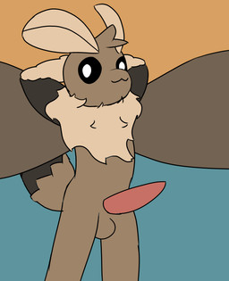 antennae_(anatomy) anthro balls butt chest_tuft erection fur fur_tuft genitals hands_behind_head male non-mammal_balls penis simple_background solo tapering_penis tuft otterjunk ezra_(otterjunk) arthropod insect lepidopteran moth 2019 absurd_res hi_res