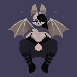anthro areola areola_slip autotitfuck balls bat_ears big_areola big_breasts big_penis black_hair boots bottomwear breast_play breasts clothed clothing clothing_lift fangs footwear freckled_chest freckles genitals grey_body grey_nipples gynomorph hair high_heeled_boots high_heels huge_breasts intersex long_hair masturbation nipples open_bottomwear open_clothing open_pants pants penile penile_masturbation penis shirt shirt_lift shoes solo tank_top teeth topwear wings naycelium din_(naycelium) bat mammal 1:1 digital_media_(artwork) hi_res nonbinary_(lore)