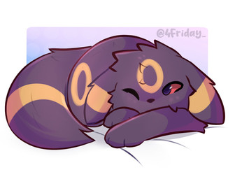 ambiguous_gender black_body black_eyes black_fur black_nose ears_down feral fur head_tuft looking_away lying markings nude on_front one_eye_closed pivoted_ears red_sclera simple_background solo tail tuft yellow_markings 4friday nintendo pokemon eeveelution generation_2_pokemon pokemon_(species) umbreon colored digital_drawing_(artwork) digital_media_(artwork) hi_res shaded