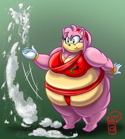 anthro asian_clothing belly big_belly big_breasts bottomwear bracelet breasts cleavage clothed clothing east_asian_clothing feet female gloves handwear huge_belly humanoid_feet japanese_clothing jewelry mawashi obese obese_anthro obese_female overweight overweight_anthro overweight_female plantigrade ring salt smile solo sumo sumo_wrestler topwear tossing wide_eyed royaljellysandwich sega sonic_the_hedgehog_(series) amy_rose eulipotyphlan hedgehog mammal 2015 hi_res