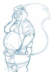 anthro balls belly clothed clothing erection eyewear genitals glasses humanoid_genitalia humanoid_hands humanoid_penis male moobs open_clothing open_shirt open_topwear overweight overweight_male penis shirt simple_background solo topwear white_background bravo mammal mephitid skunk 2021 hi_res sketch