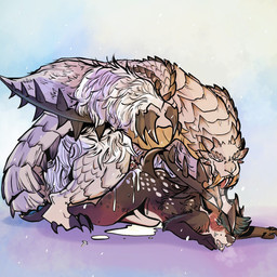 all_fours ambiguous_gender anthro anthro_on_feral anthro_penetrated bestiality blush bodily_fluids claws doggystyle duo fangs feral feral_penetrating feral_penetrating_anthro from_behind_position fur genital_fluids genitals hair horn male male/male male_penetrating open_mouth penetration penis sex simple_background smile tail teeth tongue wings nasty-pink capcom european_mythology monster_hunter mythology portable_penny barioth canid canine deer dragon flying_wyvern hybrid mammal mythological_creature mythological_scalie scalie western_dragon wyvern 1:1 digital_media_(artwork) hi_res