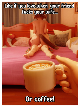 balls bed black_pawpads border caption coffee_mug container cowgirl_position cuckold cuckold_pov cup disembodied_hand faceless_character faceless_male female female_on_top female_penetrated first_person_view from_front_position furniture genitals group hand_on_another's_butt hand_on_butt holding_coffee_mug holding_container holding_cup holding_mug holding_object human_on_humanoid humor inside interspecies latte_art male male/female male_on_bottom male_penetrating male_penetrating_female monster_girl_(genre) mug nude on_bed on_bottom on_top pawpads penetration penis pillow profanity rear_view sex sexual_humor tail text trio white_border novabartist monster_musume polt_(monster_musume) human humanoid mammal 3:4 3d_(artwork) digital_media_(artwork) english_text hi_res