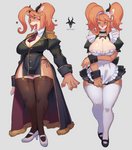 antelope anthro big_breasts bovid breasts clothed clothing demon female female_anthro fur gazelle kemono maid_uniform mammal mazel_(rikose) orange_body orange_fur panties rikose side-tie_panties solo thick_thighs underwear uniform