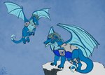 armor duo female feral gem ice male membrane_(anatomy) membranous_wings quadruped sapphire_(gem) silver_(metal) spread_wings tail wings yenocwolf mythology secrets_of_uncrom uncrom sephi sotoren dragon mythological_creature mythological_scalie scalie sepah_visha visha absurd_res concept_art hi_res