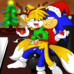 2_tails accessory ahegao alcohol anal anal_penetration anthro arm_around_shoulders balls beverage bite biting_lip biting_own_lip blue_body blue_eyes blue_fur blush bodily_fluids bottomless chair_position christmas_clothing christmas_headwear christmas_lights christmas_tree clothed clothed_sex clothing cum cum_in_ass cum_inside cum_on_sofa cum_while_penetrated cumshot dipstick_tail duo ejaculation erection fake_antlers fake_horns footwear from_behind_position fur furniture genital_fluids genitals green_eyes hair_accessory hairband half-closed_eyes happy happy_sex hat headgear headwear holding_glass holding_object holidays interspecies leaking leaking_cum looking_pleasured male male/male male_penetrated male_penetrating male_penetrating_male markings multi_tail multicolored_body multicolored_fur multicolored_tail narrowed_eyes on_sofa open_mouth orgasm penetration penis plant santa_hat self_bite sex sitting socks sofa sweater tail tail_markings tongue tongue_out topwear tree two_tone_body two_tone_fur white_body white_fur wine yellow_body yellow_fur amatsucat christmas sega sonic_the_hedgehog_(series) miles_prower rudolph_the_red-nosed_reindeer sonic_the_hedgehog canid canine eulipotyphlan fox hedgehog mammal 1:1 hi_res