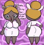 anthro bedroom_eyes big_breasts big_butt breasts butt clothing female half-closed_eyes looking_at_viewer narrowed_eyes nipple_outline seductive solo thick_thighs tight_clothing wide_hips klutzatdusk animal_crossing nintendo luna_(animal_crossing) mammal tapir