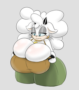 anthro big_breasts breast_squish breasts cleavage cleavage_overflow clothed clothing female horn huge_breasts huge_thighs shirt solo squish text thick_thighs topwear wide_hips rougethedaisy idw_publishing sega sonic_the_hedgehog_(comics) sonic_the_hedgehog_(idw) sonic_the_hedgehog_(series) lanolin_the_sheep_(sonic) bovid caprine mammal sheep absurd_res english_text hi_res sketch