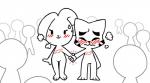 anthro blush breath crowd eyes_closed female group hand_holding heart_symbol male conditional_dnp gaturo bonita_(gaturo) marte_(gaturo) domestic_cat felid feline felis lagomorph leporid mammal rabbit hi_res