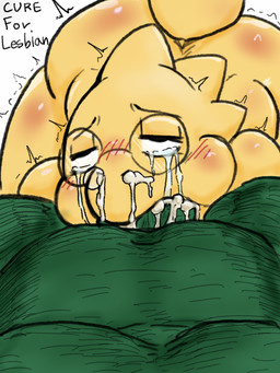 anthro blush bodily_fluids bubble cum cum_bubble cum_from_nose cum_in_mouth cum_in_nose cum_inside deep_throat duo eyewear female female_penetrated forced genital_fluids genitals glasses humanoid_on_anthro lesbian_correction male male/female male_penetrating male_penetrating_female nude oral oral_penetration penetration penis sex simple_background tears hakiahki undertale undertale_(series) alphys humanoid orc reptile scalie 3:4