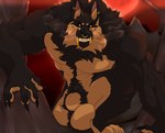 animal_genitalia anthro ball_tuft balls big_balls big_muscles black_body black_fur brown_body brown_fur claws crouching ear_piercing ear_ring fangs fully_sheathed fur genitals grin huge_balls hyper hyper_balls hyper_genitalia looking_at_viewer male muscular muscular_anthro muscular_male nude piercing ring_piercing sabertooth_(anatomy) sharp_teeth sheath smile solo teeth tuft yellow_eyes weskers kaiser_(caticus) canid canine canis domestic_dog german_shepherd herding_dog mammal pastoral_dog werecanid werecanine werecreature weredog absurd_res hi_res