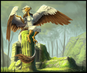 4_toes anisodactyl anthro avian_feet beak biped breasts brown_body brown_feathers claws column detailed_background eyes_closed feathered_wings feathers featureless_breasts feet female forest grass horn long_tail moss multicolored_body multicolored_feathers non-mammal_breasts nude outside plant raining rock ruins sculpture sitting solo tail talons toes tree two_tone_body two_tone_feathers whiskers white_body white_feathers wings skiaskai asian_mythology east_asian_mythology mythology eva_(ozawk) accipitrid accipitriform avian bird dragon eastern_dragon egyptian_vulture feathered_dragon feathered_scalie hybrid mythological_creature mythological_scalie old_world_vulture scalie vulture 2016 signature