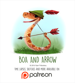 ambiguous_gender archery arrow_(weapon) beady_eyes black_eyes clothed clothed_feral clothing feral grass hat headgear headwear humor open_mouth outside plant pun ranged_weapon simple_background solo text tongue tongue_out visual_pun weapon white_background piper_thibodeau robin_hood boa_(snake) reptile scalie snake 2016 digital_media_(artwork) digital_painting_(artwork) english_text painting_(artwork)