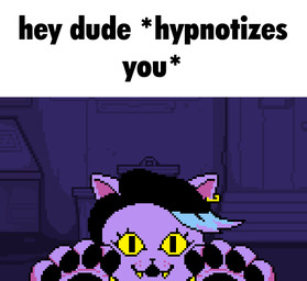4_toes anthro barefoot feet female foot_focus fur misleading_thumbnail pawpads plantigrade plantigrade_pawpads purple_body purple_fur soles solo text toes bluefeetarts third-party_edit hey_dude_hypnotizes_you undertale undertale_(series) catty_cattenheimer domestic_cat felid feline felis mammal 2025 animated animated_gif digital_media_(artwork) english_text meme pixel_(artwork) pixel_animation short_playtime