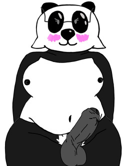 anthro balls belly erection eyewear genitals glasses gynomorph intersex lgbtq mute nerd penis pubes shortstack solo thick_thighs white_pubes frutigooner mei_(frutigooner) bear giant_panda mammal trans_(lore) trans_woman_(lore)
