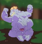 4_arms absurd_res anus argon_vile backsack balls blurred_background butt detailed_background foreskin gaping gaping_anus generation_1_pokemon genitals gesture hand_gesture hand_on_butt hand_on_own_butt hi_res humanoid_genitalia humanoid_penis kneeling long_foreskin looking_at_viewer looking_back looking_back_at_viewer machamp male multi_arm multi_limb muscular nature nintendo outside penis penis_backwards penis_between_feet penis_towards_viewer plant pointing pointing_at_self pokemon pokemon_(species) presenting rear_view smile solo spread_anus spread_butt spreading tree unretracted_foreskin