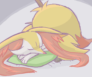 3_fingers 3_toes ambiguous_anthro ambiguous_gender anthro arm_tuft biped black_body cheek_tuft chest_tuft digitigrade dipstick_tail ears_down eyes_closed facial_tuft feet fingers front_view fur hip_tuft inner_ear_fluff lying markings multicolored_body multicolored_fur nude_ambiguous nude_anthro object_in_tail on_front orange_body orange_fur orange_inner_ear_fluff orange_nose orange_tail_tip pillow pivoted_ears pointy_ears prick_ears shoulder_tuft simple_background sleeping solo stick stick_in_tail tail tail_markings tapering_snout toes tuft two_tone_tail white_body white_fur yellow_body yellow_fur yellow_tail gd-058 nintendo pokemon braixen canid generation_6_pokemon mammal pokemon_(species) 2016 aliasing binary_drawing colored colored_sketch digital_drawing_(artwork) digital_media_(artwork) dithering full-length_portrait japanese_description portrait sketch translated_description unavailable_at_source female_(lore)