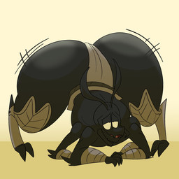 4_arms antennae_(anatomy) anthro arm_wrapping arm_wraps ass_up big_butt black_body bubble_butt butt clothed clothing huge_butt jack-o'_pose legwear male male_anthro mandibles motion_lines multi_arm multi_limb pose solo underwear wraps comicfiruko marvel miek_(marvel) alien arthropod 1:1 digital_media_(artwork) hi_res