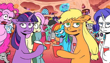 angry blonde_hair blue_eyes blue_hair cartoon_freckles container cup derp_eyes detailed_background eyelashes eyewear female freckled_face freckles frown green_eyes green_hair grey_body group hair holding_container holding_cup holding_object horn inside long_eyelashes looking_at_viewer mouth_closed multicolored_hair open_mouth orange_body orange_hair pink_body pink_hair purple_body purple_eyes purple_hair rainbow_hair red_hair semi-anthro sunglasses white_body yellow_body mareoinaddict awkward_party_reaction friendship_is_magic hasbro my_little_pony mythology applejack_(mlp) cheerilee_(mlp) derpy_hooves_(mlp) discord_(mlp) fluttershy_(mlp) lyra_heartstrings_(mlp) octavia_(mlp) pinkie_pie_(mlp) rainbow_dash_(mlp) rarity_(mlp) starlight_glimmer_(mlp) twilight_sparkle_(mlp) vinyl_scratch_(mlp) chimera draconequus equid equine horse mammal mythological_creature mythological_equine pony unicorn