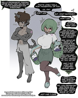 barefoot basket berry big_breasts bottomwear breasts brown_hair clothed clothed_female clothed_humanoid clothing container crossed_arms dialogue digitigrade duo emanata feet female food fruit good_boy green_hair greeting grey_body grey_eyes hair humanoid_pointy_ears male orange_eyes pants plant pointy_ears shirt skirt speech_bubble standing stirrup_legwear tail teal_body text topless topless_humanoid topless_male topwear white_clothing white_shirt white_topwear thevarking nintendo pokemon bula_(thevarking) ony_(thevarking) bulbasaur generation_1_pokemon humanoid onix pokemon_(species) pokemon_humanoid 2026 english_text hi_res young_(lore)