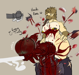animal_genitalia animal_penis anthro big_muscles big_pecs big_penis blood blood_splatter bodily_fluids brain casual_sex cum cumshot death decapitation duo ejaculation equine_genitalia equine_penis flared_penis fur genital_fluids genitals gore head_explosion huge_penis hybrid_genitalia hybrid_penis knot knotted_equine_penis knotted_penis male male/male male_death mindfuck muscular muscular_male necrophilia nipple_piercing nipples organs pecs penile_spines penis piercing scar scars_all_over sex skullfuck snuff thick_thighs x-ray_view luneytuney mythology lune_(luneytuney) magnus_(luneytuney) canid canine dragon furred_dragon furred_scalie mammal mythological_creature mythological_scalie scalie hi_res