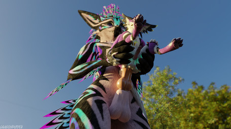 anal anal_penetration animal_genitalia animal_penis anthro anthro_on_anthro anthro_penetrated anthro_penetrating anthro_penetrating_anthro balls big_balls big_penis biped claws clothing dominant duo erection fangs fur genitals grass hands_on_hips knot landscape larger_dom larger_male male male/male male_penetrated male_penetrating male_penetrating_male multicolored_body open_mouth orange_penis outside outside_sex penetration penis pink_penis plant reflection sex size_difference slim slim_anthro slim_male slim_sub struggling submissive submissive_male tail teeth tree dragonplayer cavello canid canine fox mammal rexouium 16:9 3d_(artwork) 8k absurd_res blender_(artwork) blender_cycles_(artwork) digital_media_(artwork) hi_res widescreen