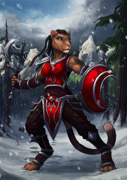 4_toes anthro armor barefoot biped black_hair blue_eyes clothed clothing day detailed_background digitigrade feet female hair holding_object holding_weapon outside shield sky solo standing toes weapon noviraine microsoft the_elder_scrolls felid khajiit lion mammal pantherine 2018 digital_media_(artwork)
