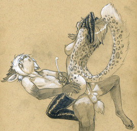 anal anal_penetration anthro balls bodily_fluids breasts butt cowgirl_position cum cumshot duo ejaculation erection from_front_position genital_fluids genitals gynomorph gynomorph/male gynomorph_on_top gynomorph_penetrated handjob horn humanoid_genitalia humanoid_penis intersex intersex/male intersex_on_top intersex_penetrated male male_on_bottom male_penetrating male_penetrating_gynomorph male_penetrating_intersex on_bottom on_top orgasm orgasm_face penetration penile penis sex straddling tail tush_(artist) nosivi felid leopard mammal pantherine snow_leopard unknown_species traditional_media_(artwork)