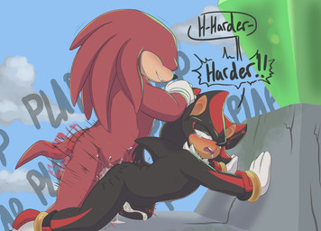 against_surface against_wall anal anal_penetration anthro anthro_on_anthro anthro_penetrated anthro_penetrating anthro_penetrating_anthro anthro_penetrating_male bodily_fluids cloud cum cum_drip cum_from_ass cum_in_ass cum_inside cum_pooling dripping duo from_behind_position genital_fluids kneeling male male/male male_penetrated male_penetrating male_penetrating_anthro male_penetrating_male master_emerald open_mouth penetration penile penile_penetration penis_in_ass sex sky skyscape smile tears tears_of_pleasure thrust_lines hotcocopon sega sonic_the_hedgehog_(series) knuckles_the_echidna shadow_the_hedgehog echidna eulipotyphlan hedgehog mammal monotreme absurd_res hi_res