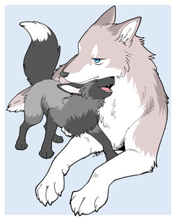 ambiguous_gender black_body black_fur black_tail blue_eyes border canine_teeth covered_eyes daww dipstick_tail duo feral fluffy fluffy_tail fur grey_body grey_fur head_on_head inner_ear_fluff lying markings mouth_closed multicolored_body multicolored_fur on_front open_mouth pink_tongue pointy_ears prick_ears quadruped size_difference tail tail_markings tan_body tan_fur teeth tongue tuft white_body white_border white_fur white_inner_ear_fluff white_tail_tip tsukune_minaga azami_(tsukune_minaga) morgan_(tsukune_minaga) canid canine canis fox mammal red_fox silver_fox true_fox wolf 2025 digital_media_(artwork) hi_res signature female_(lore) male_(lore)