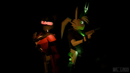 anthro black_background black_body black_fur cheek_tuft cigarette clothing desert_eagle duo eyewear facial_tuft female frag_grenade fur green_eyes grey_clothing grey_jacket grey_topwear gun hair handgun head_tuft jacket looking_at_viewer low_poly luger male melee_weapon pistol polearm ponytail ranged_weapon red_clothing red_eyes red_eyewear red_jacket red_sunglasses red_topwear shirt simple_background spear sunglasses topwear tuft weapon white_body white_clothing white_fur white_shirt white_topwear mr._lago clover_(mr._lago) kelly_(mr._lago) domestic_cat felid feline felis lagomorph leporid mammal rabbit 16:9 3d_(artwork) blender_(artwork) blender_cycles_(artwork) digital_media_(artwork) hi_res watermark widescreen