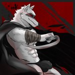 anthro bulge clothing detailed_bulge fur genital_outline glowing glowing_eyes hooded_cloak jockstrap looking_aside looking_at_viewer male muscular muscular_anthro muscular_male nipples penis_outline pose red_eyes sickle side_view smile solo teeth underwear white_body white_fur nnknwnn_(artist) dreamworks puss_in_boots_(franchise) death_(puss_in_boots) canid canine canis mammal wolf 1:1 2023 digital_media_(artwork) hi_res