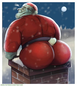 annoyed anthro back_muscles barazoku beard biceps big_butt big_muscles bottomwear butt butt_focus chimney christmas_clothing christmas_headwear clothing coat costume eyebrows facial_hair full_moon fur hat headgear headwear holidays looking_back male manly mature_anthro mature_male moon muscular muscular_anthro muscular_arms muscular_male mustache night outside pants plant rear_view red_bottomwear red_clothing red_coat red_hat red_headwear red_pants red_topwear santa_coat santa_costume santa_hat sideburns snow snowflake snowing solo stuck_in_chimney tail thick_arms thick_eyebrows topwear tree white_beard white_body white_eyebrows white_facial_hair white_fur white_mustache white_sideburns winter maychin christmas santa_claus bear mammal polar_bear ursine absurd_res hi_res