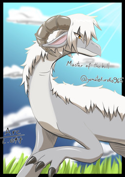 anthro claws cloud feral grey_body hair male sky solo white_hair yellow_eyes arc_rose mythology dragon mythological_creature mythological_scalie scalie hi_res
