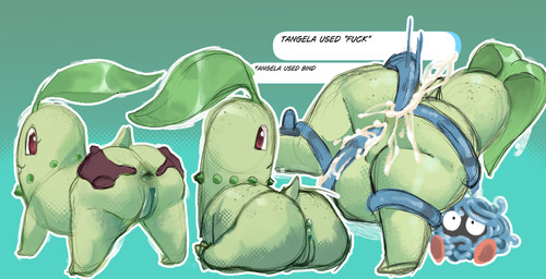 ambiguous_gender ambiguous_human anal anal_penetration anus belly bestiality black_eyes black_text blue_body blue_tentacles bodily_fluids butt cum cum_from_ass cum_from_vagina cum_in_ass cum_in_vagina cum_inflation cum_inside disembodied_hand duo featureless_feet feet female female/ambiguous female_feral female_focus feral genital_fluids genitals green_anus green_body green_tail green_vulva human_on_feral humanoid_hands inflation interspecies leaf looking_back mouth_closed outline penetration plant profanity quadruped red_eyes short_tail simple_background sitting solo solo_focus spread_anus spread_butt spreading standing tail teal_background tentacle_in_ass tentacle_in_vagina tentacle_penetration tentacles text vaginal vaginal_penetration vulva white_outline sin-sational nintendo pokemon chikorita elemental_creature flora_fauna generation_1_pokemon generation_2_pokemon human mammal pokemon_(species) tangela tentacle_creature 2025 absurd_res english_text hi_res multiple_images