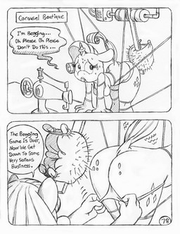 anthro bdsm begging big_butt bodily_fluids bondage bound butt clothed clothed_anthro clothed_female clothing cutie_mark dialogue dominant dominant_anthro dominant_female dominatrix duo female forced forced_exposure fully_clothed fully_clothed_anthro fully_clothed_female furniture horn horn_jewelry horn_ring imminent_spanking inhibitor_ring jewelry magic_inhibitor magic_suppression panties panties_down partially_clothed partially_clothed_anthro partially_clothed_female pillow pincushion ring_(jewelry) sewing_machine sewing_needle spanking_machine speech_bubble submissive submissive_anthro submissive_female sweat sweaty_face table text text_box thong torture_device underwear underwear_down unicorn_horn wrapped_arms wrapped_legs wrapped_tail circe_(artist) friendship_is_magic hasbro my_little_pony mythology blue_nile_(mlp) rarity_(mlp) earth_pony equid equine horse mammal mythological_creature mythological_equine pony unicorn black_and_white comic english_text monochrome traditional_media_(artwork)