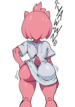 anthro big_butt biped bubble_butt butt butt_focus clothed clothed_anthro clothed_female clothing female female_anthro glistening glistening_butt glistening_thighs hair hand_on_hip motion_lines open_mouth pink_body pink_hair rear_view shirt short_hair short_tail simple_background solo speech_marker tail tail_motion tailwag thick_thighs topwear white_background white_clothing white_shirt white_topwear wide_hips yawn apsel_bluestar sega sonic_the_hedgehog_(series) amy_rose eulipotyphlan hedgehog mammal 2025 absurd_res hi_res