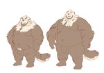 anthro balls belly big_belly duo flaccid genitals kemono male moobs musclegut muscular overweight overweight_male penis pubes scar morino8484 mammal mustelid otter 2023 hi_res