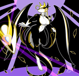 anthro big_breasts black_body black_feathers black_scales breasts feathered_wings feathers featureless_breasts featureless_crotch feet female multicolored_eyes navel nude scales shield solo tail wings blueondrive mythology naiyah_(bludraconoid) dragon feathered_dragon feathered_scalie mythological_creature mythological_scalie scalie 2021 hi_res